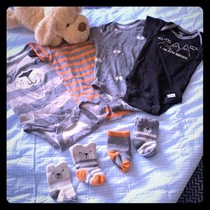 Gerber Onesie and Socks Baby Bundle